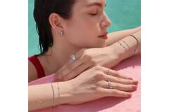  Ripple Joy - Silver / Rhodium plated - Zirconia - 18,5cm